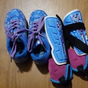 Soccer cleats and matching shin guards